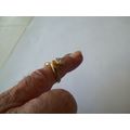 SIZE 8 -18K YELLOW GOLD PLATED CZ SOLITAIRE RIN...