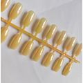 24 False Nails Yellow Gold Coffin Ballerina Pre...