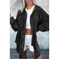 Black Vintage Distressed Mineral Wash Oversized...