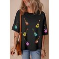 Black Music Lovers Sequined Guitars Dropped Sho...