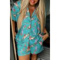 Aruba Blue Cowgirl Country Print Pajamas Set