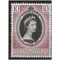 Selangor 1953 SG115 10c Black & Reddish Purple ...