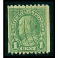 Used 597 1c Benjamin Franklin Barely Clears M09810