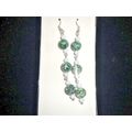 Sensational Green Tree agate & white glass long...