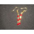 Small round red over gold colour bugle short dr...