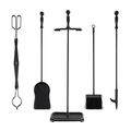 5-Piece Fireplace Tool Set with Tong Brush Shov...