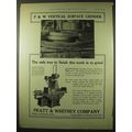1922 Pratt & Whitney Vertical Surface Grinder Ad