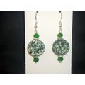 Beautiful round green tree agate earrings with ...