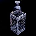 Clear Glass Vase in Metal Basket