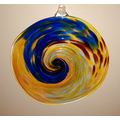 COLORFUL ORANGE & BLUE FREE FORM 8 inch BLOWN A...