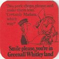 BEER MAT - GREENALL WHITLEY BREWERY - SMILE PLE...
