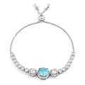 Graduated Light Aqua & Clear CZ Bolo Style Tenn...