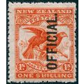 New Zealand 1907 1s orange-red Official SGO65 MNH