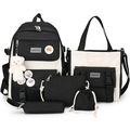 AONUOWE 5Pcs Aesthetic Backpack Set for School ...