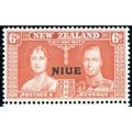 Niue King George KGVI 1937 Coronation 6d Red-Or...