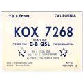 kox-7268 tom beam placentia calif 1960s cb qsl ...