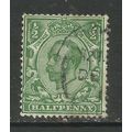 GB 1912 KGV 1/2 Green Downey head Wmk 103. ( T29 )