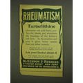 1903 McKesson & Robbins Tartarlithine Ad - Rheu...