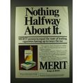 1983 Merit Cigarettes Ad - Nothing halfway