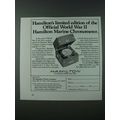 1986 Hamilton World War II Marine Chronometer Ad - Limited Edition