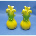 Vintage Ceramic Yellow and Green Onion Salt and...