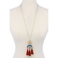 New Half Circle Metal Tassel Pendant Necklace