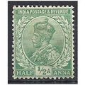 India 1911 SG107 1/2a Bright Green Mounted Mint ..