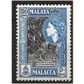 Malacca 1957 SG46 50c Black & Blue Mounted Mint...