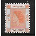 HONG KONG 1954 5c ORANGE SG 179 M / MINT