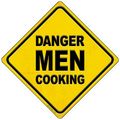Danger Men Cooking 8'' Metal Sign caution cross...