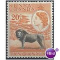 KUT 1954 SG170 20c Black & Orange Mounted Mint.