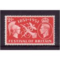 GREAT BRITAIN 1951 SG513 2 1/2d SCARLET FESTIVA...