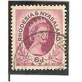 Rhodesia & Nyasaland QEII 1954 6d Bright Reddis...