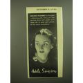 1946 Adele Simpson Advertisement - Pansy Pin, earrings and Golden Multi Chain