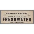 SOUTHERN RAILWAY LUGGAGE LABEL - FRESHWATER fro...
