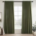 Dark Olive Green Blackout Curtains 96 Inch Long...