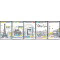 France 1989 Michel 2710 - 2714 O Cote (2008) 6....