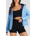Myosotis Solid Color Quilted Zip-up Puffer Jacket