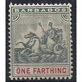 Barbados 1896 SG105 1/4d Slate-Grey & Carmine M...
