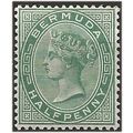 Bermuda 1892 SG21 1/2d Dull Green Wmk Crown CA ...