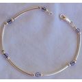 Purple blue silver bracelet