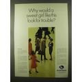 1966 Eastern Airline Ad - Sweet Girl Look For Trouble