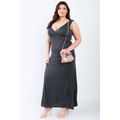 Women's Plus V Neck Sleeveless Maxi Dress