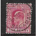 BAHAMAS 1906-11 EDVII 1d WATERMARK MULTI-CROWN ...