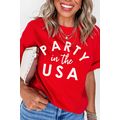 Red PARTY in the USA Printed Independence Day T...