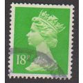 1971-96 Machin 18p.Value. Bright Green.One Cent...