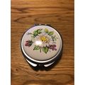 Metal Pill Trinket Divided Box with Hinged Lid