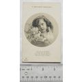 1912 postcard A Birthday Greeting - Girl Holdin...