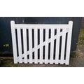 50 - WOODEN GARDEN GATES, SIZE 48" x 36" WHITE ...