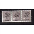 1975 GB Q.E.11 20P DULL-PURPLE TRIO mnh SGX915